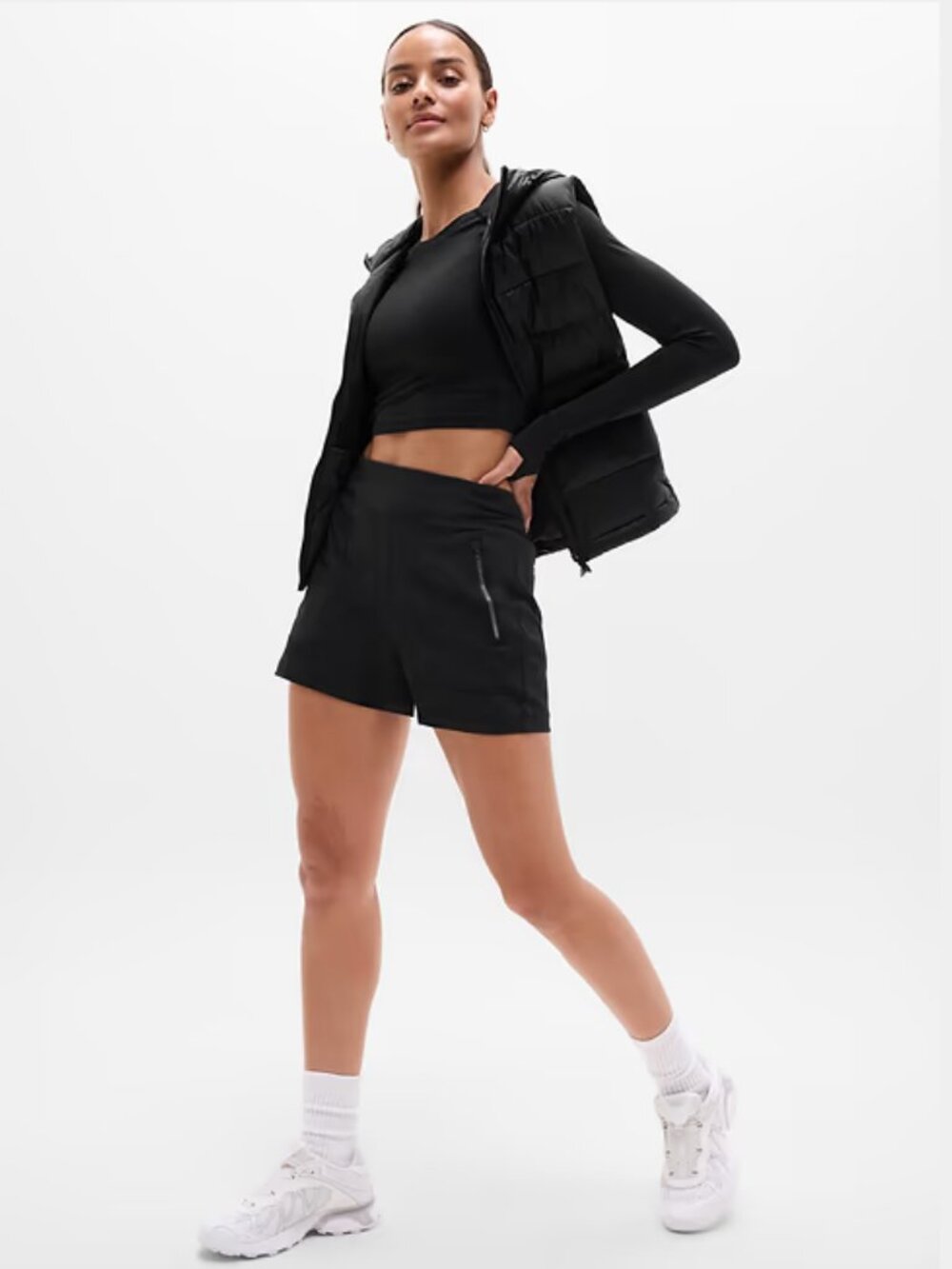 Athleta Black Trekkie North Mid Rise 3.5" Inseam Short; EUC; Size 16